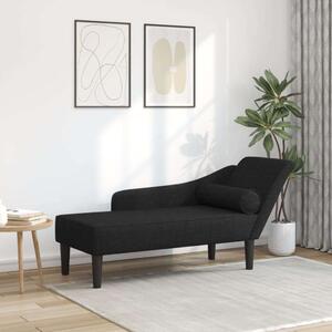 Chaise Longue - Fekete Szövet - 141cm