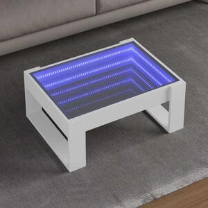 VidaXL LED Dohányzóasztal - Fehér - 70x53x30 cm