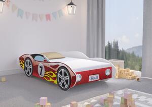 CORVETTA autós gyerekágy 140x70cm - ajándék matraccal választható színben - Piros
