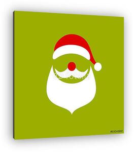 Absztrakt Karácsonyi üdvözlolap Santa Retro Green (vászonkép)