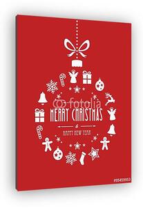 Karácsonyi bál díszítése piros háttér (vászonkép)