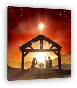 Nativity keresztény karácsonyi jelenet (vászonkép)