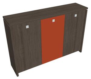 Verno közepes gardrób 188 x 46 x 130 cm, kombinált ajtó, antracit tölgy / narancs