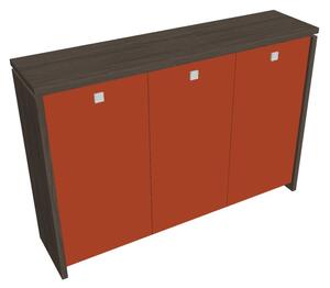 Verno közepes gardrób 188 x 46 x 130 cm, üvegajtó, antracit tölgy / narancs