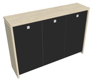 Verno közepes gardrób 188 x 46 x 130 cm, üvegajtó, akác / fekete
