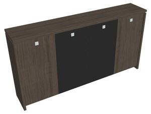 Verno közepes gardrób 248 x 46 x 130 cm, kombinált ajtó, antracit tölgy / fekete