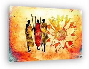 Afro motívum etnikai retro vintage (vászonkép)