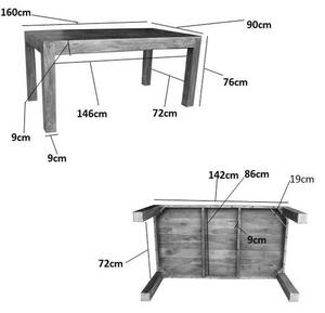Massziv24 - CAMBRIDGE HONEY étkezőasztal 160x90cm, akác, mézszínű