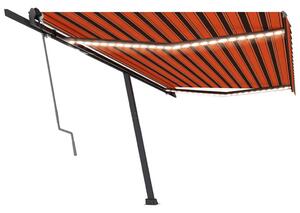 VidaXL narancssárga-barna szélérzékelős és LED-es napellenző 500x350cm