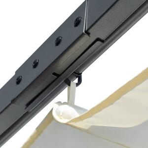 VidaXL fehér-krémszínű acélpergola behúzható tetővel 3 x 3 m