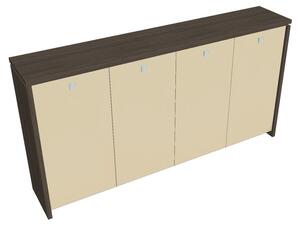 Verno közepes gardrób 248 x 46 x 130 cm, üvegajtó, antracit tölgy / vanília
