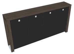 Verno+ közepes gardrób 260 x 46 x 130 cm, üvegajtó, antracit tölgy / fekete
