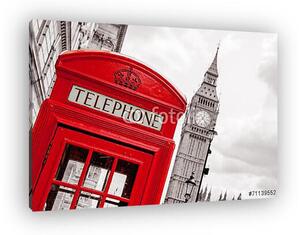Telefonos fülke. London, Egyesült Királyság (vászonkép)