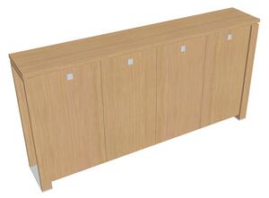 Verno+ S közepes gardrób 260 x 46 x 130 cm, világos tölgy / fekete