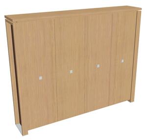 Verno+ S magas gardrób 260 x 46 x 210 cm, világos tölgy / barna