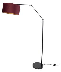 Állólámpa fekete, állítható, piros búrával és arany belsővel, 50 cm - Editor