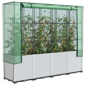 VidaXL rattan megjelenésű magaságyás melegháztakaróval 160x40x153 cm