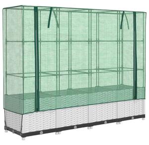 VidaXL rattan megjelenésű magaságyás melegháztakaróval 160x40x138 cm