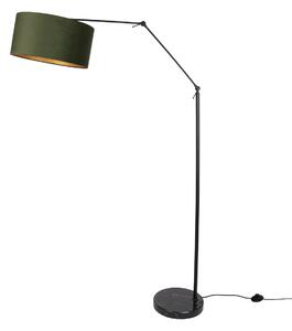 Állólámpa fekete, állítható, zöld búrával és arany belsővel, 50 cm - Editor