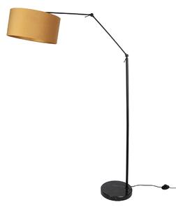 Állólámpa fekete, állítható, sárga búrával és arany belsővel 50cm - Editor