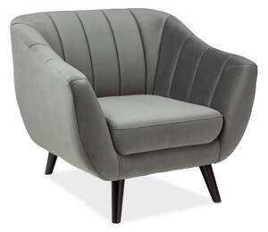 Elite Velvet fotel, szürke