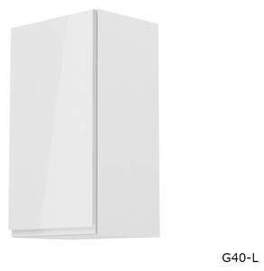 YARD G40 felső szűk konyhaszekrény, 40x72x32, fehér/szürke magasfényű, bal
