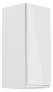 ASPEN G40 felső szűk konyhaszekrény, 40x72x32, fehér/szürke magasfényű, bal