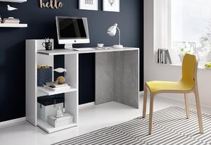 BERY 1 íróasztal, 120x87,5x52, fehér/beton