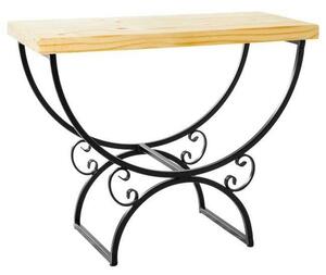 BalustradeTM - Kovácsoltvas Dohányzóasztal/Pad - Fenyőfa - 660x300 mm