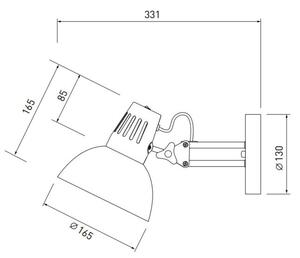Lámpa Fali lámpatest ARTEMIA, 2164 AC220-240V, 50/60Hz, 1*E27, max.40W, IP20, Átmérő 16,3cm, egyes, szürke