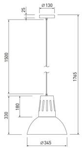 Lámpa Mennyezeti lámpatest ARTEMIA L, 2324, AC220-240V, 50/60Hz, 1*E27, max.40W, IP20, Átmérő 34,5cm, egyes, fekete