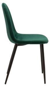 Elsa bársony szék - zöld színű bársony, fekete lábakkal