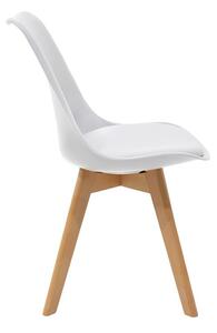 Gaston szék - szintetikus bőr fehér színű, tölgyfa lábakkal