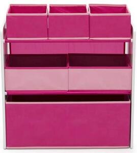 Közepes méretű gyerek tároló 6 dobozzal rózsaszín színben