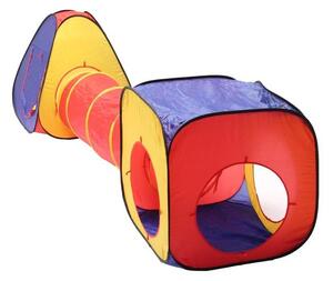 MT MALATEC Játszótér 3 az 1-ben gyermekek számára, sátor, alagút, beltéri / kültéri, huzat, többszínű