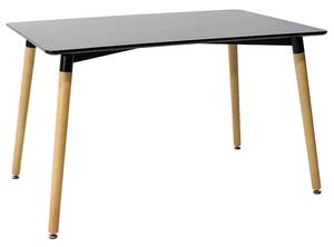 Natali-Julita étkezőgarnitúra - 5db-os szett, asztal és 4 szék fekete-natúr fa színben 120x80x76cm