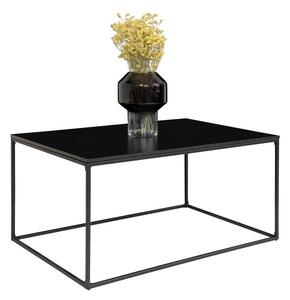 Vita - Dohányzóasztal fekete kerettel és fekete asztallappal 60x90x45 cm