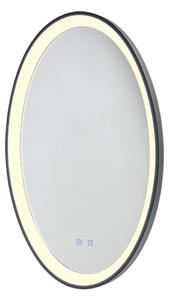 VANITY LED világító fali tükör, matt fekete, ovális