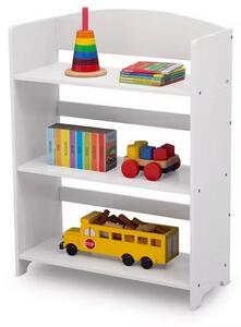 Montessori Delta gyermek könyvespolc - 3 polccal fehér színben