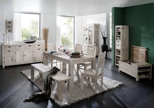 Massziv24 - WHITE WOOD 90x160 cm étkezőasztal festett akác