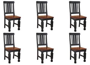 Massziv24 - KOLONIAL szék 6 szett, lakkozott paliszander