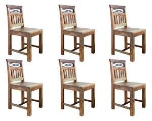 Massziv24 - OLDTIME szék, 6 szett, lakkozott indiai öregfa