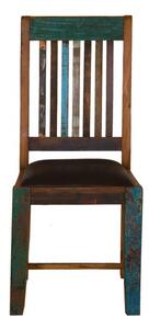 Massziv24 - OLDTIME szék, bőr, 2 szett, lakkozott öregfa, barna