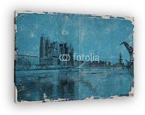 Vintage Grafik, Puerto Madero Buenos Aires Argentinien (vászonkép)