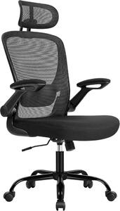 SONGMICS Ergonomikus Irodai Szék Hálós Háttámlával Fekete