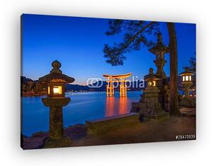 Itsukushima Schrein Miyajima-ban Japánban (vászonkép)