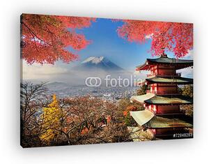 Mt. Fuji a bukás színeivel Japánban. (vászonkép)