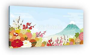 Japán tájkép Fuji-val (vászonkép)