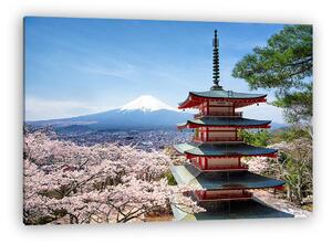 Tavasz és Sakura a Chureito pagoda Japánban Fujiyoshida (vászonkép)