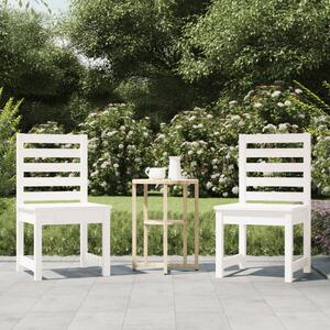 VidaXL 2 db fehér tömör fenyőfa kerti szék 40,5 x 48 x 91,5 cm